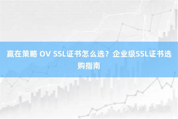 赢在策略 OV SSL证书怎么选？企业级SSL证书选购指南